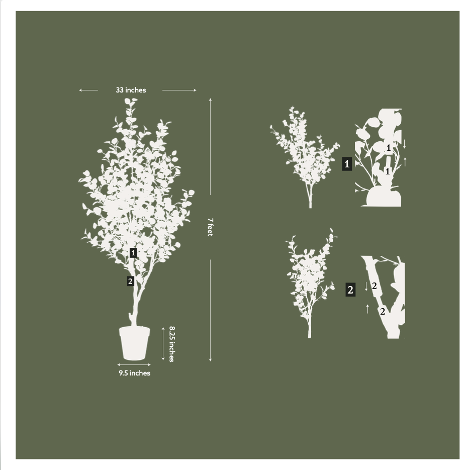 7' Artificial Eucalyptus Tree