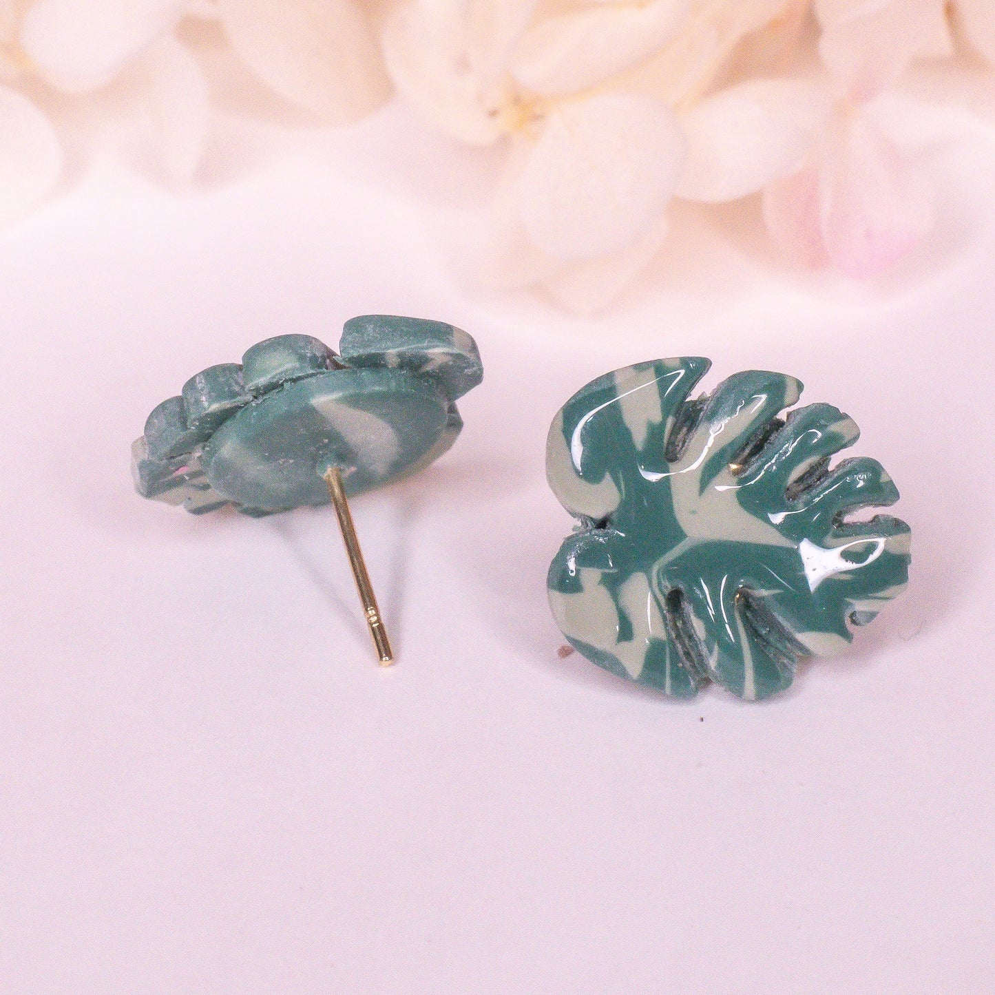 Marbled Monstera Studs