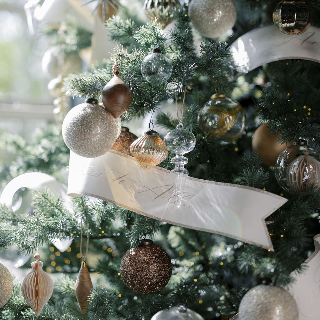 4" Beaded Antique Bronze Glass Ornament