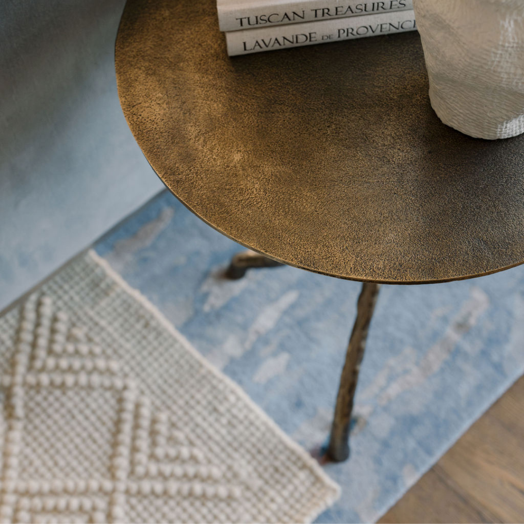 Antique Brass Aluminum Accent Table