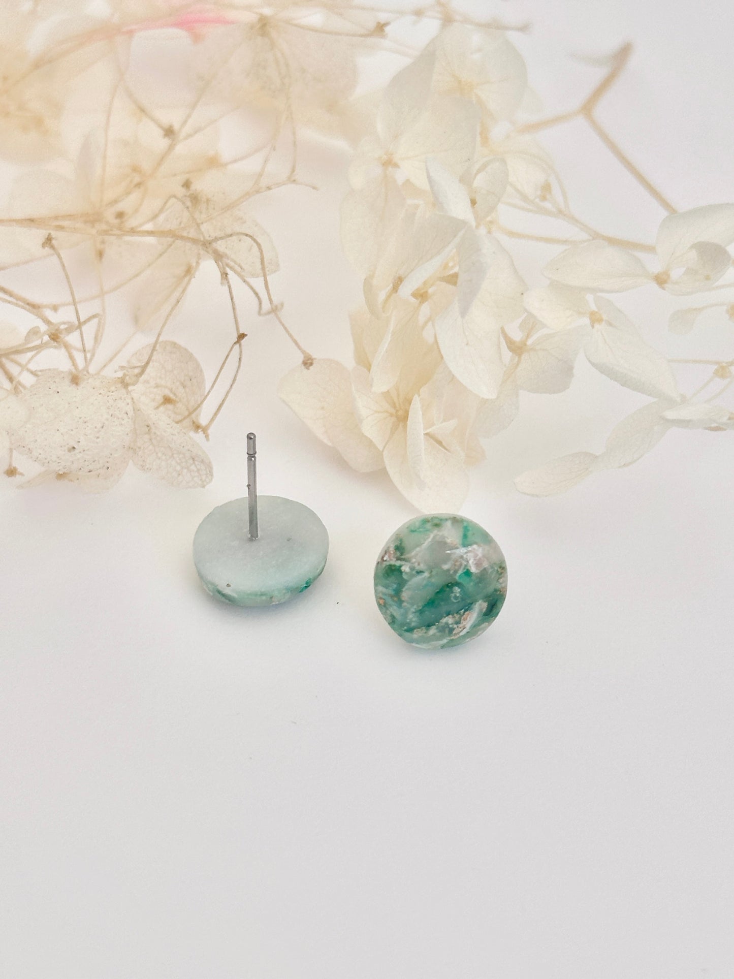 Jade Marble Round studs