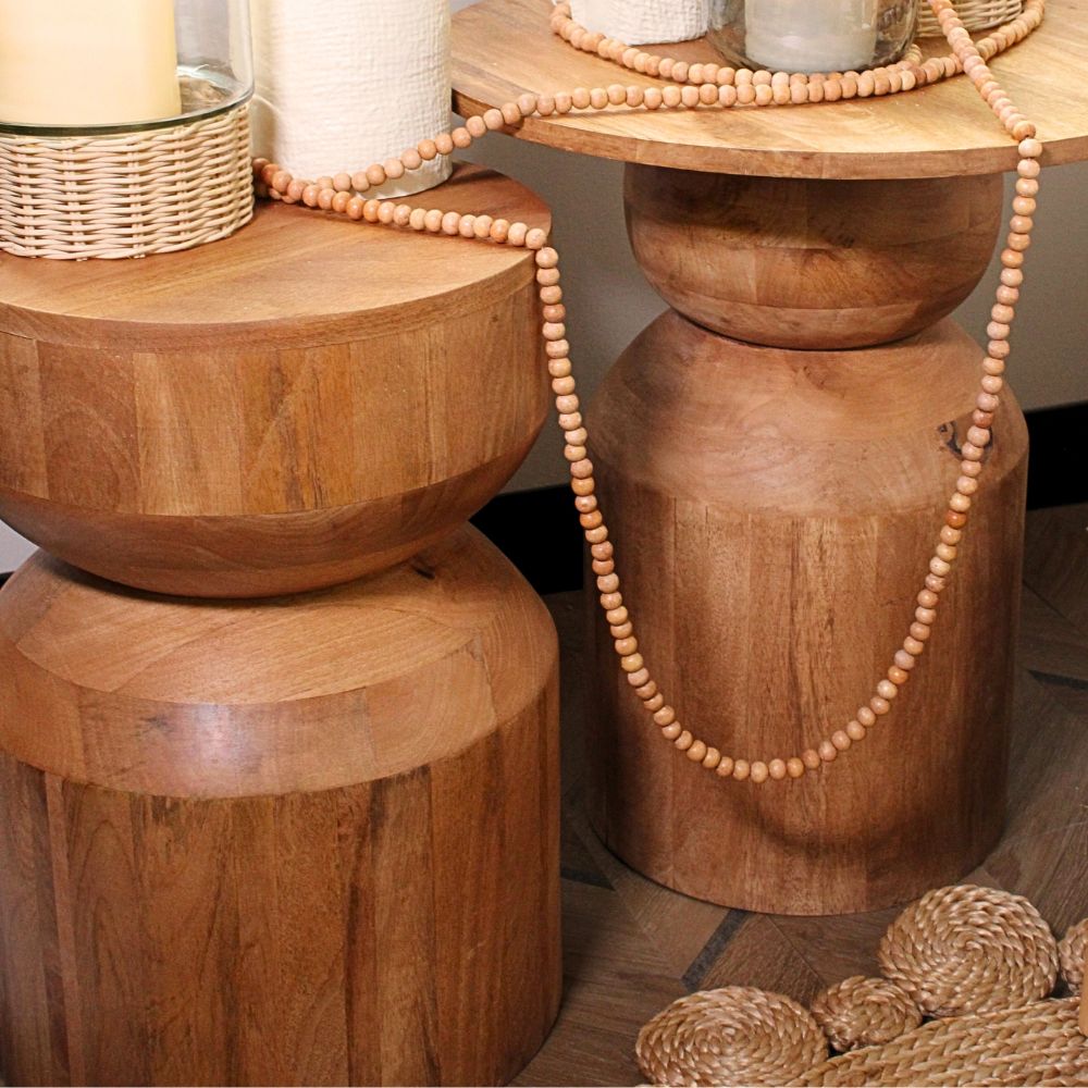 21" Natural Wooden Accent Table