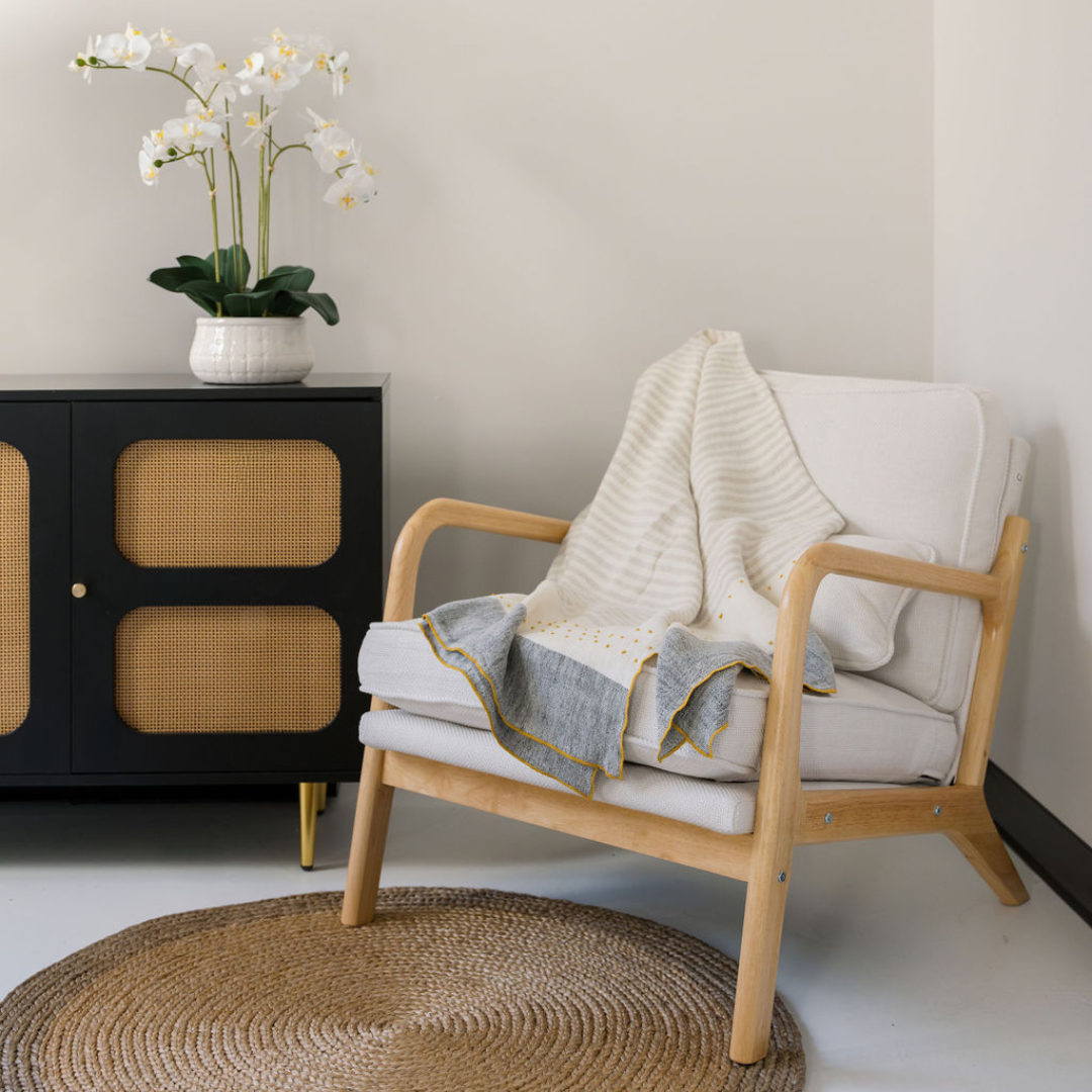 Artificial 4-Stem Phalaenopsis White Orchid