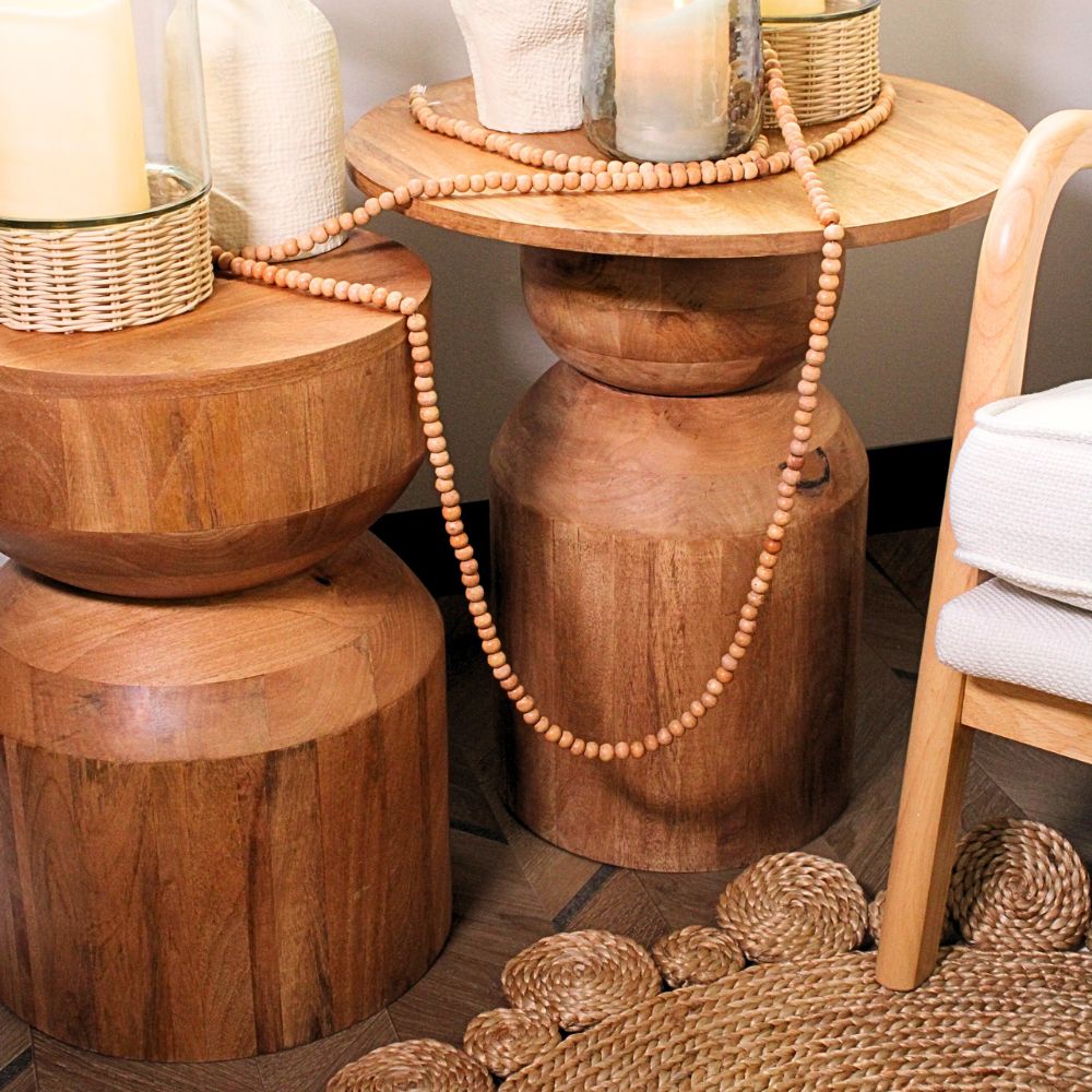 21" Natural Wooden Accent Table