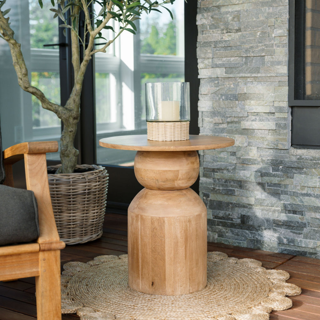 21" Natural Wooden Accent Table