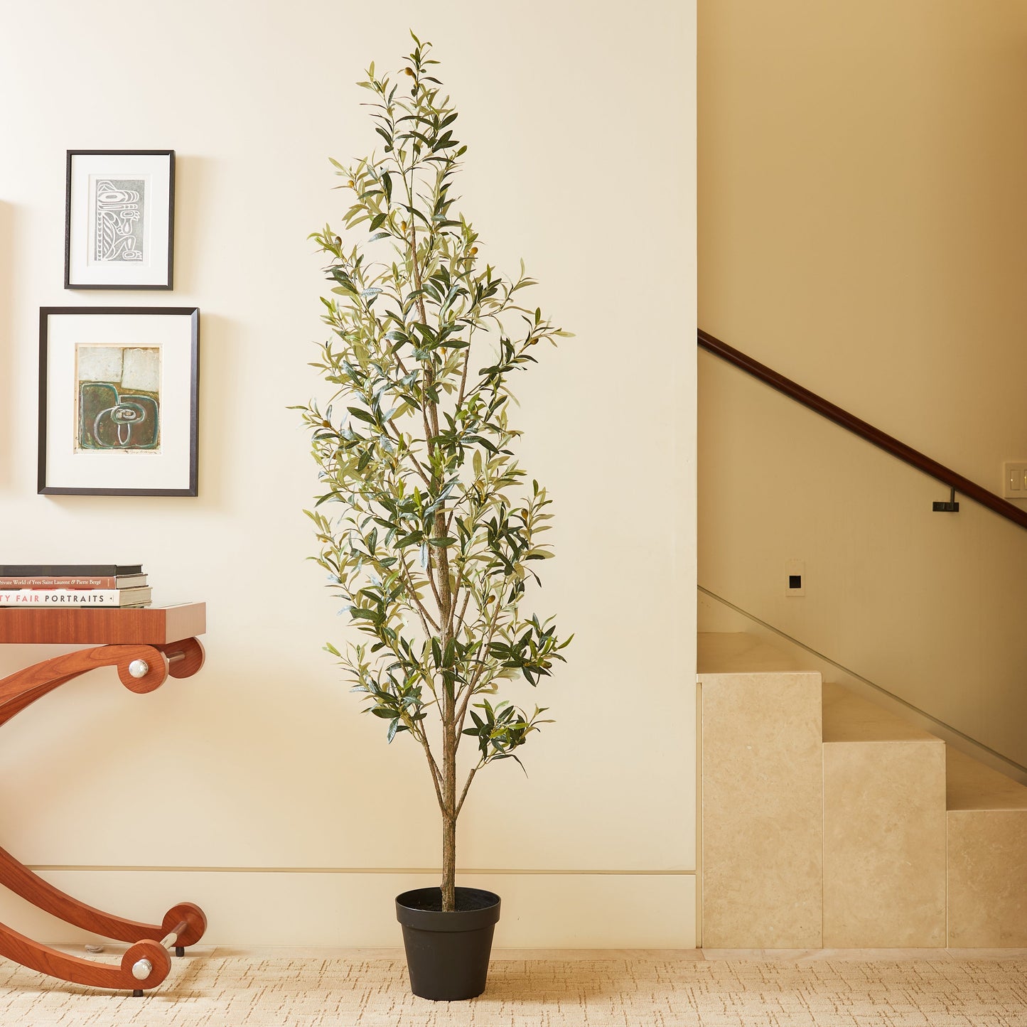 7' Artificial Slim Olive Tree