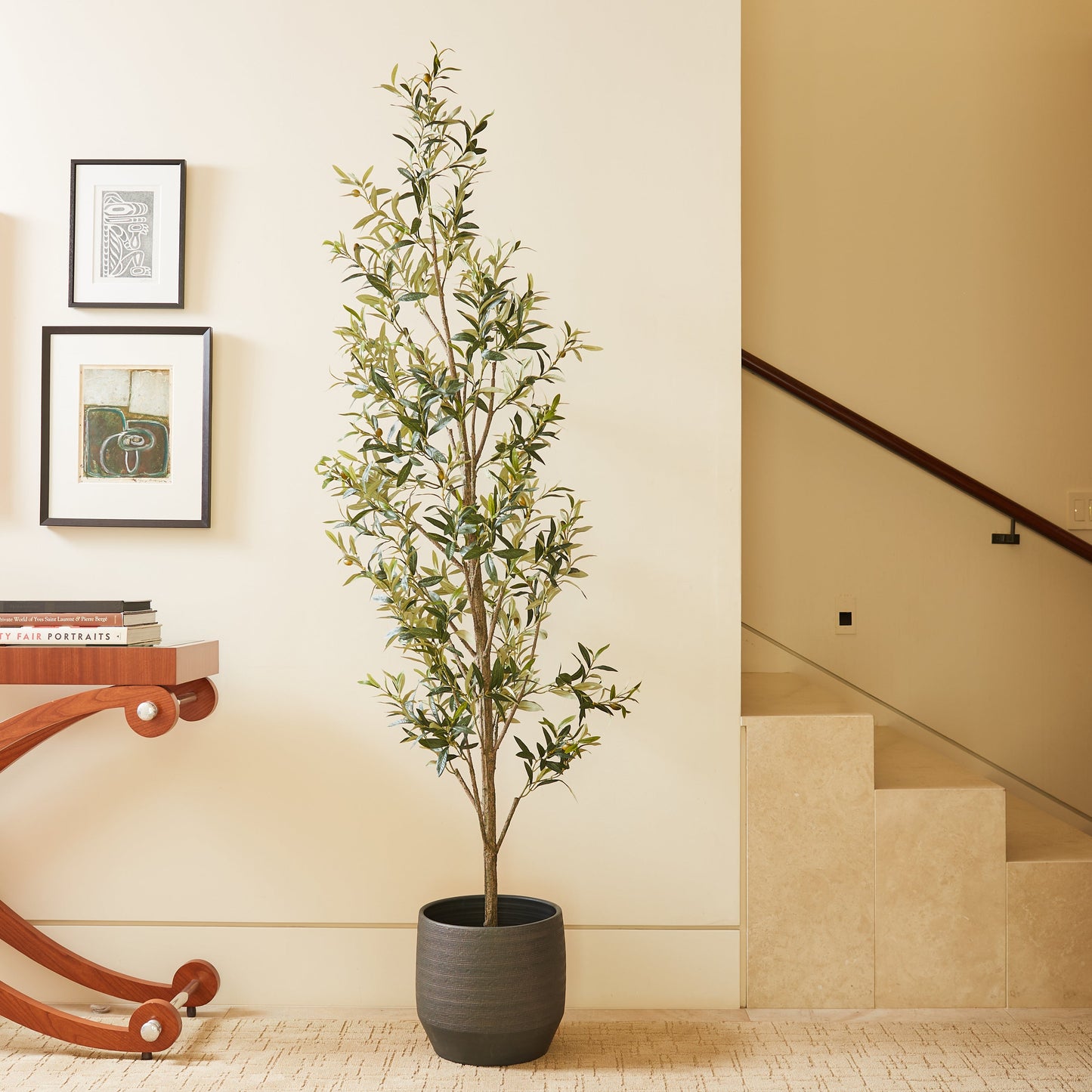 7' Artificial Slim Olive Tree