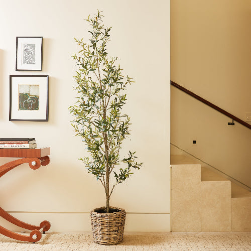 7' Artificial Slim Olive Tree
