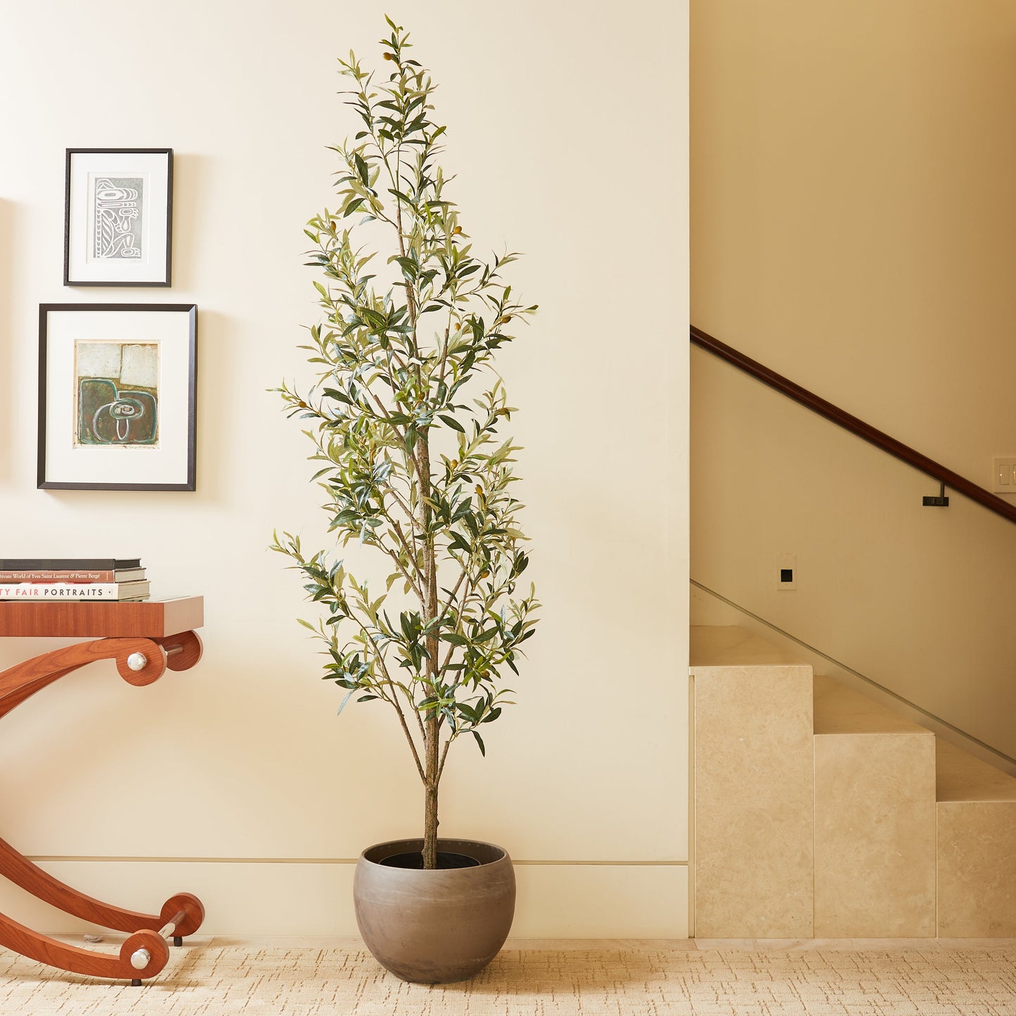 7' Artificial Slim Olive Tree