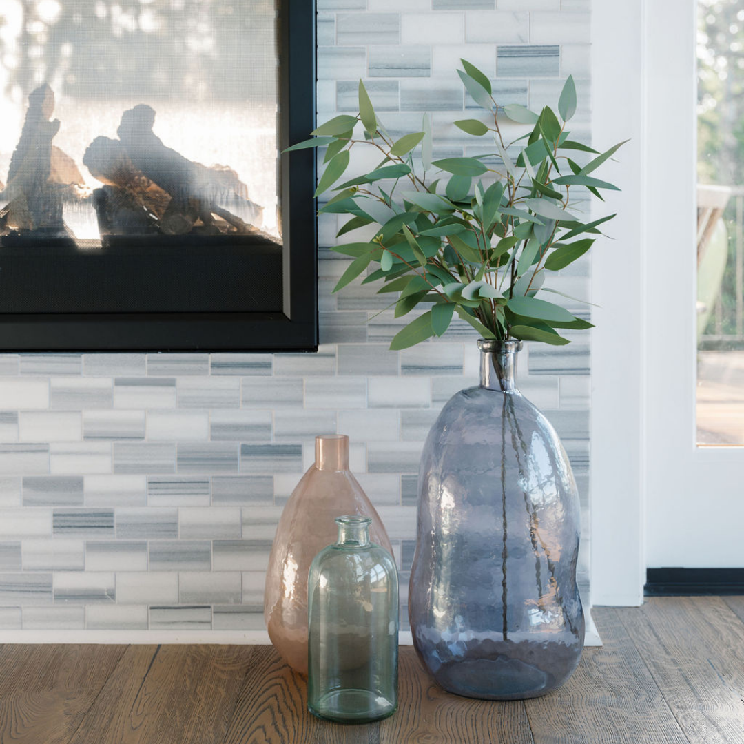 Hammered Glass Vase in Smoke