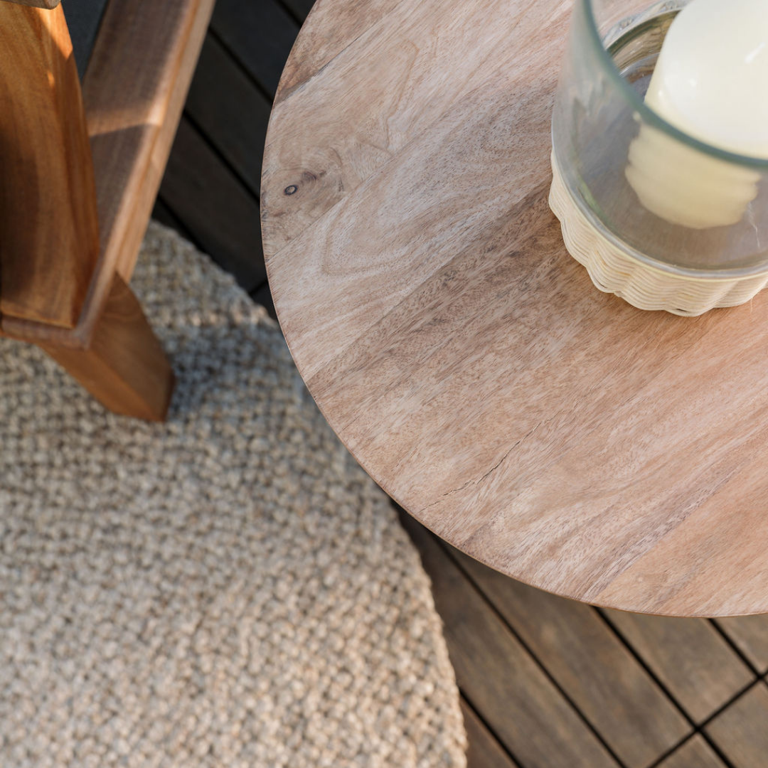 21" Natural Wooden Accent Table
