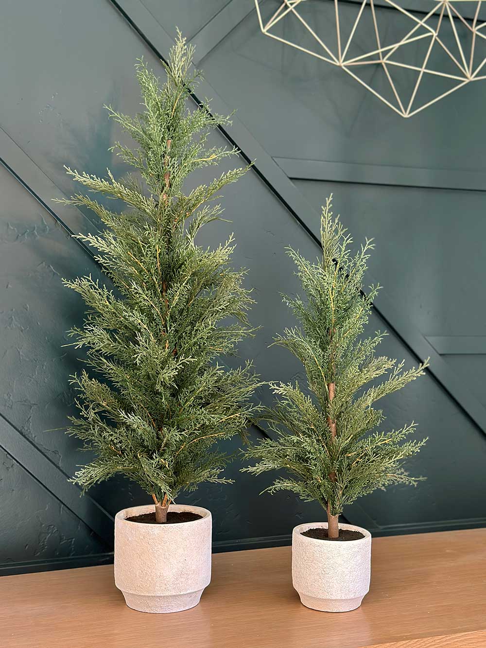 24" / 2’ Artificial Evergreen Cedar Tree Set