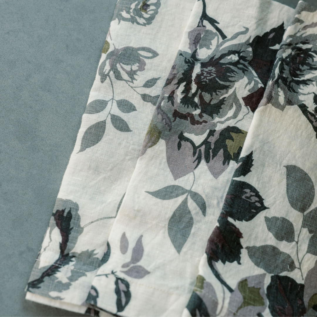 Eggplant and Grey Roses Napkins