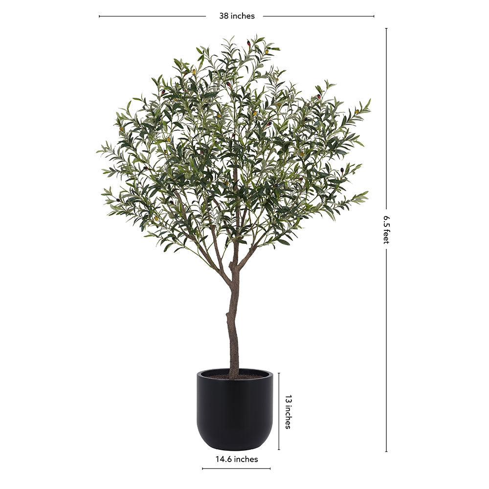 6.5' Faux Potted Olive Tree