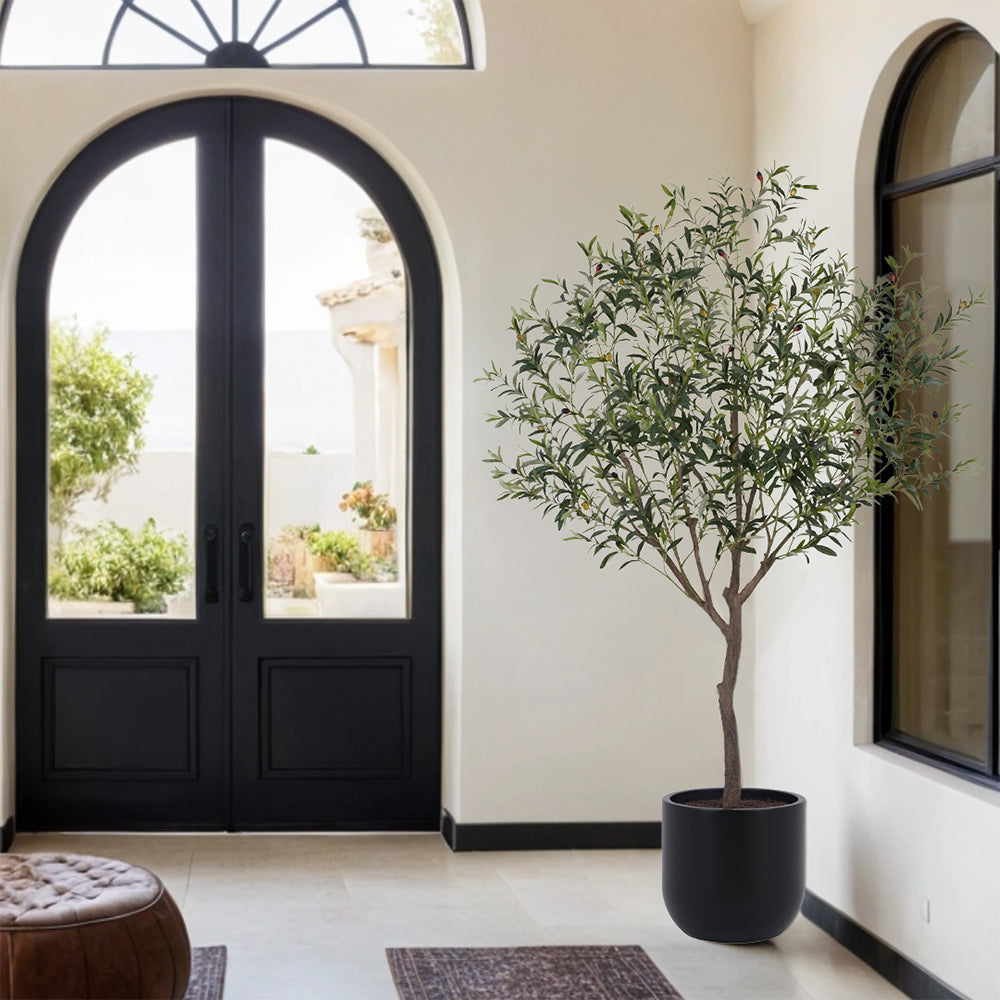 6.5' Faux Potted Olive Tree