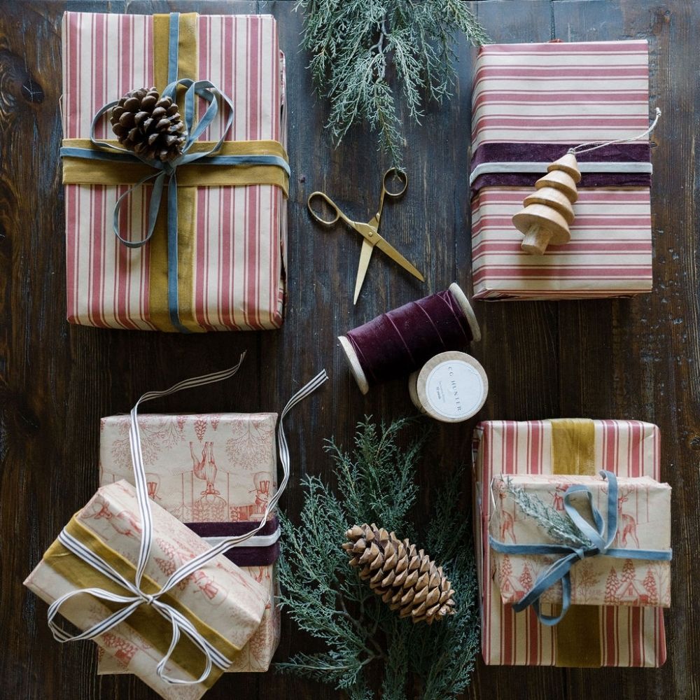 Wide Hand Dyed Velvet Ribbon Gold