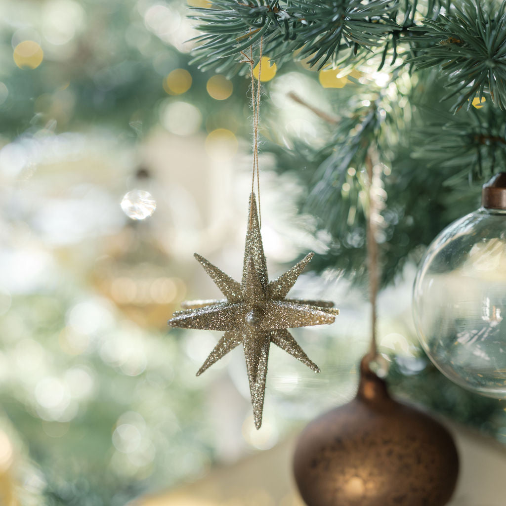 2.75" Gold Glitter Starburst Ornament