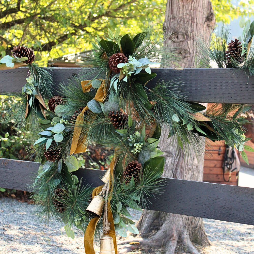 28" Magnolia, Eucalyptus, Pinecone, & Needle Pine Wreath