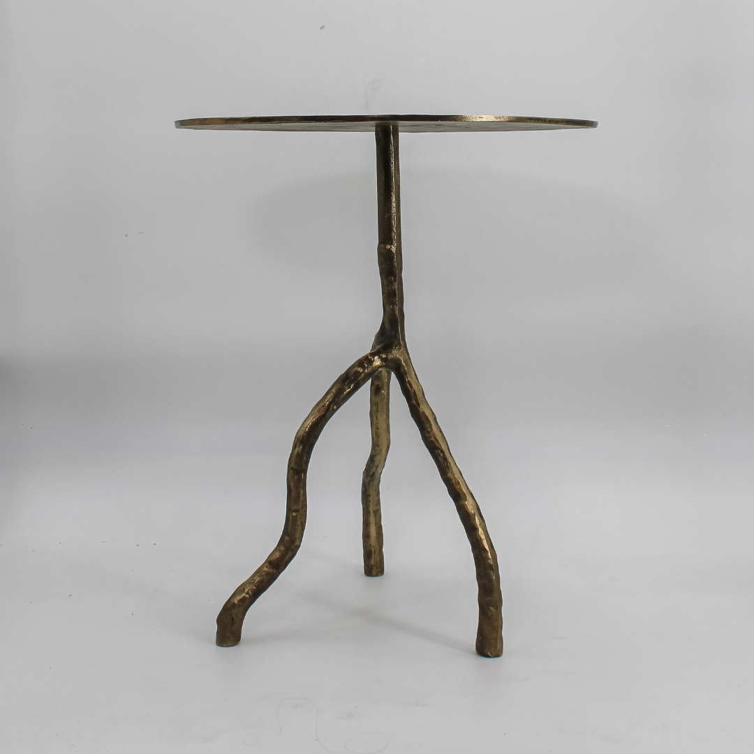 Antique Brass Aluminum Accent Table