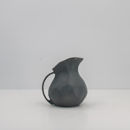 8.5" Warm Grey Aluminum Vase with Handle